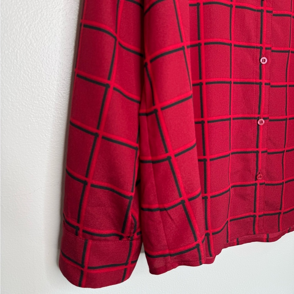 Calvin Klein Epaulette Shadow Windowpane Button-Down Shirt With Roll Tab Sleeve - Picture 5 of 8